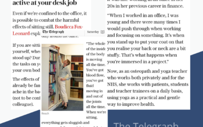 BackCare Tips for the Office – With Anji in The Telegraph